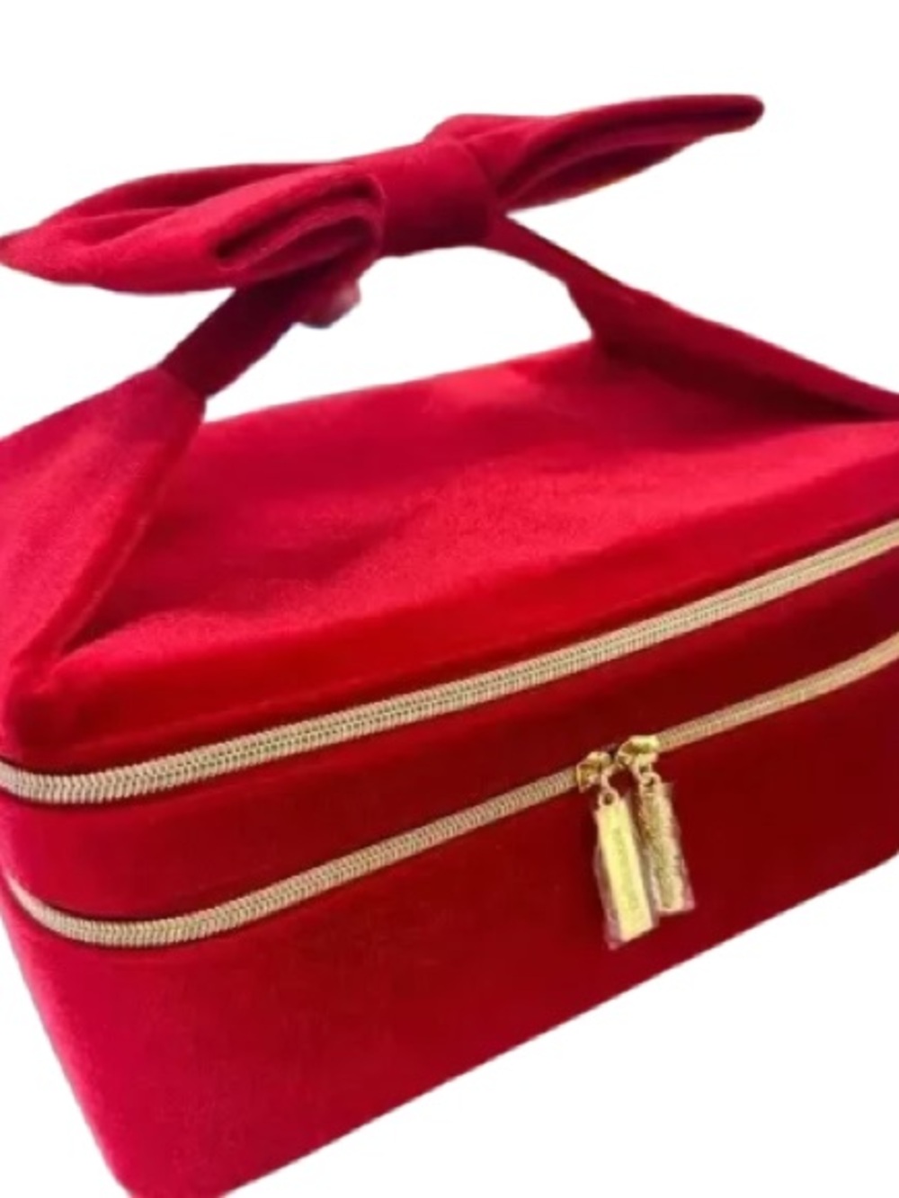 Estée Lauder Red Velvet Bow Makeup / Jewelry Case